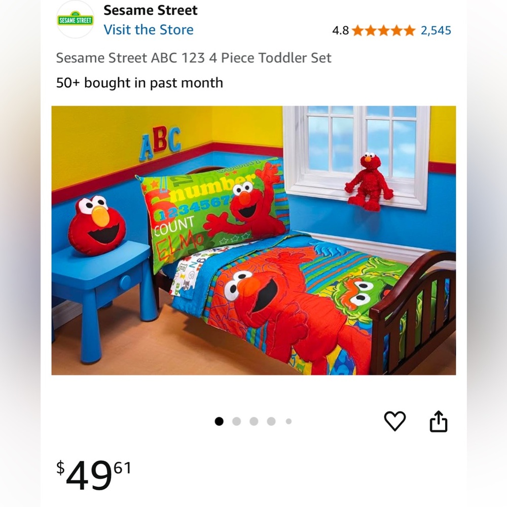 Sesame Street toddler bed set